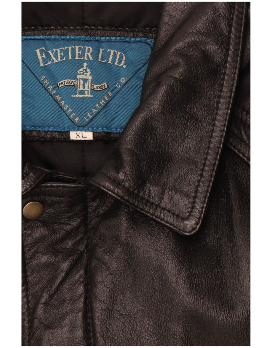 Palton din piele vintage pentru bărbați UK 42 XL din piele neagră