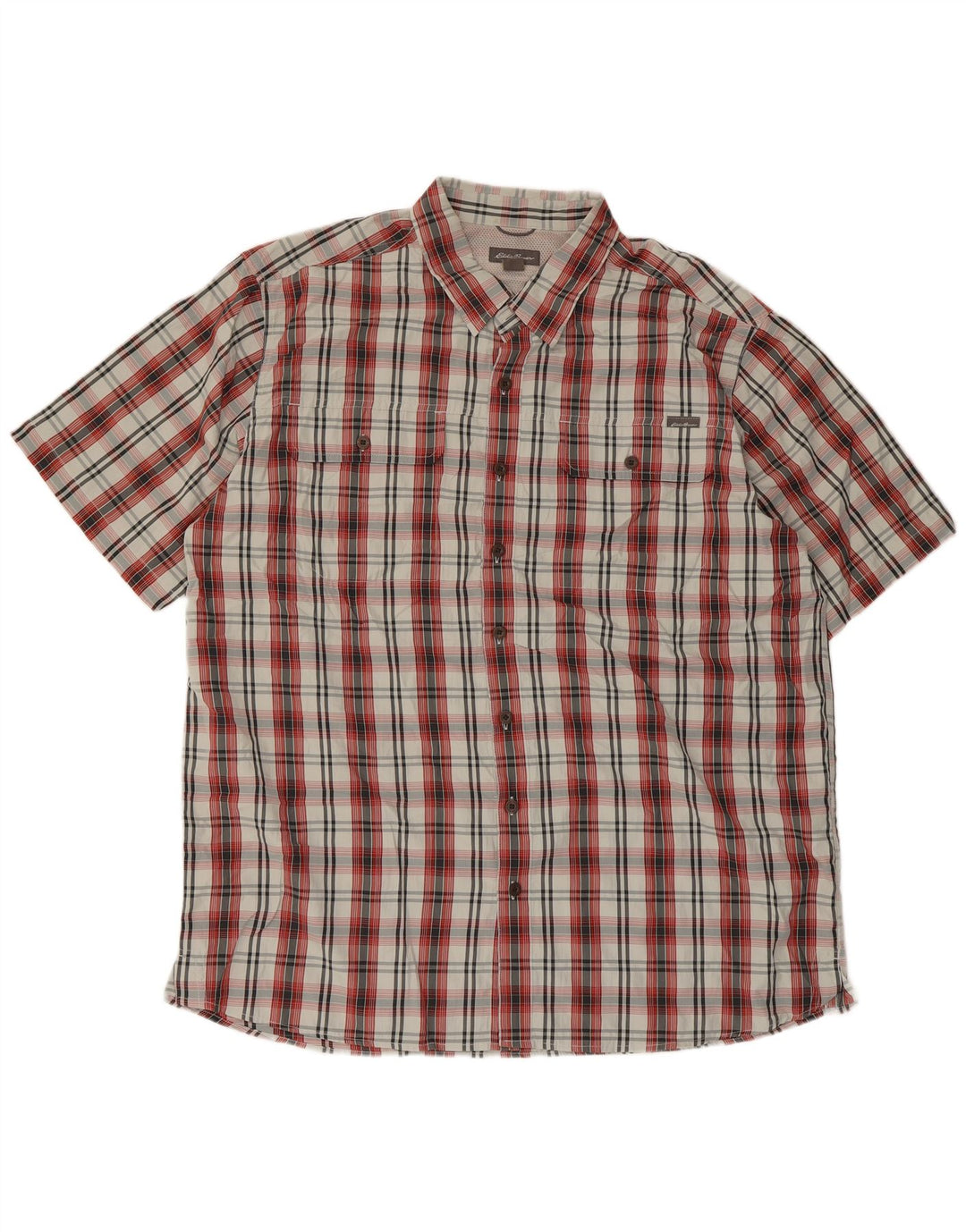 Cămașă cu mânecă scurtă pentru bărbați Eddie Bauer, poliester cu carouri XL