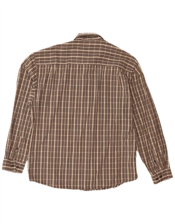 Cămașă de flanel pentru bărbați Wrangler XL, bumbac cu carouri maro