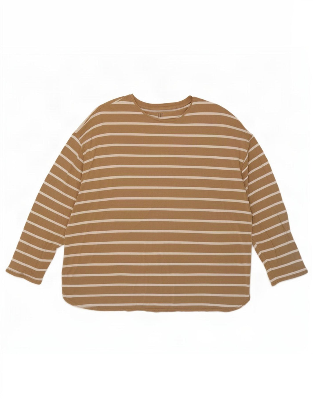 Top supradimensionat pentru femei Gap cu mânecă lungă Marea Britanie 20 2XL, bej, cu dungi