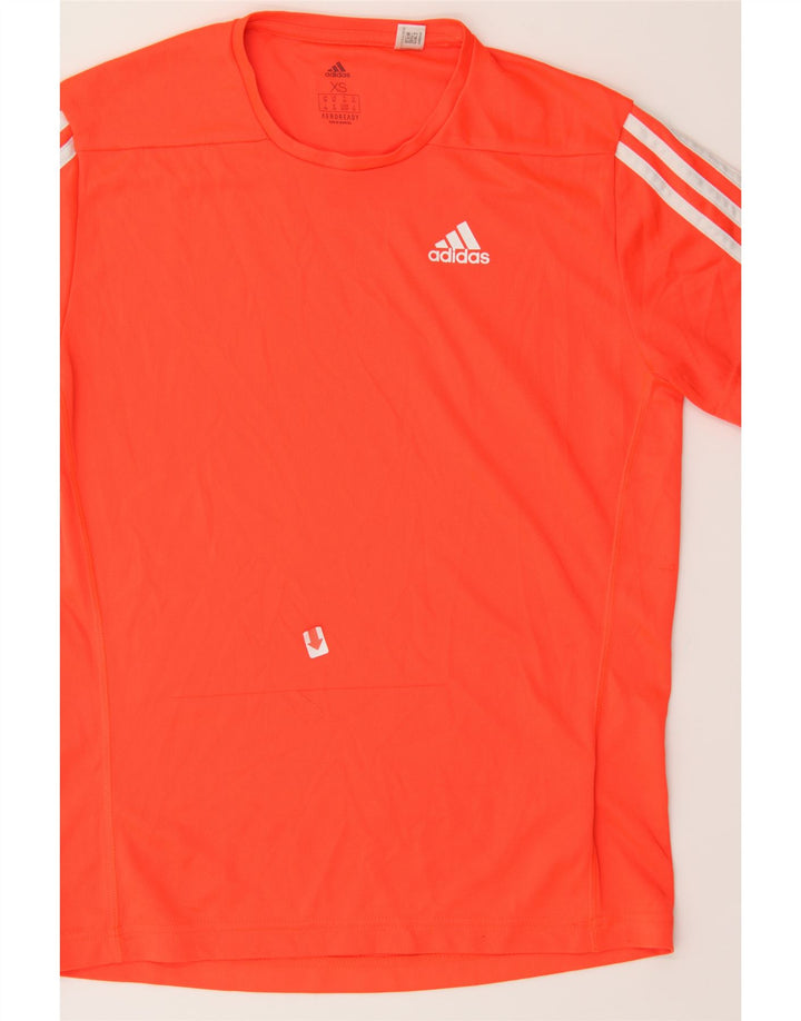 ADIDAS Mens Aeroready T-Shirt Top XS Orange Polyester Vintage Adidas and Second-Hand Adidas from Messina Hembry 