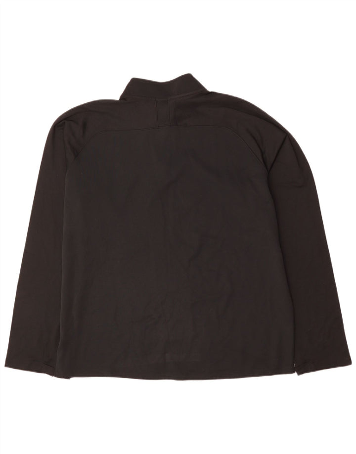 Top de trening pentru bărbați Dri Fit cu fermoar și gât, poliester negru 2XL