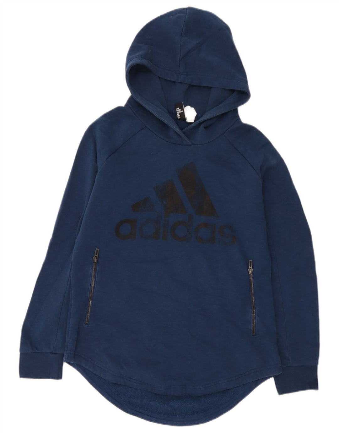 Pulover cu glugă cu grafic pentru bărbați Adidas, bumbac albastru mediu