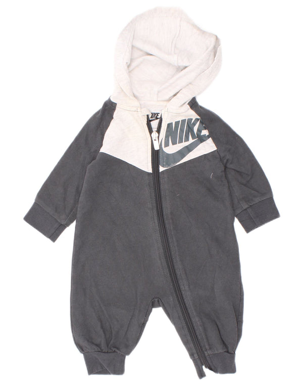 Salopetă cu glugă cu glugă Nike pentru bebeluși, 0-3 luni, gri, bumbac color bloc