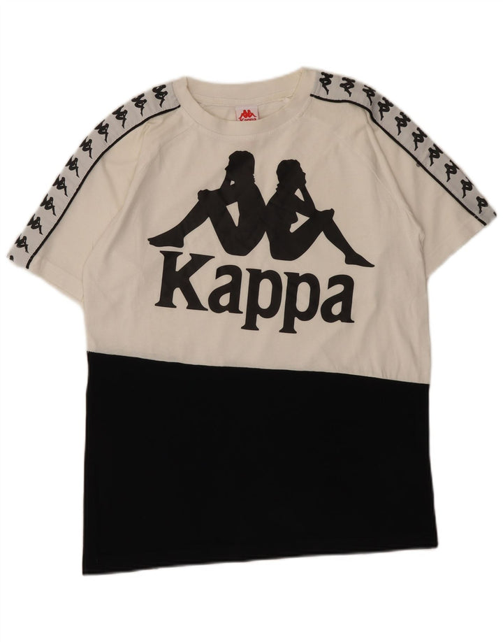 Tricou grafic pentru bărbați Kappa Top mic, alb, din bumbac color bloc