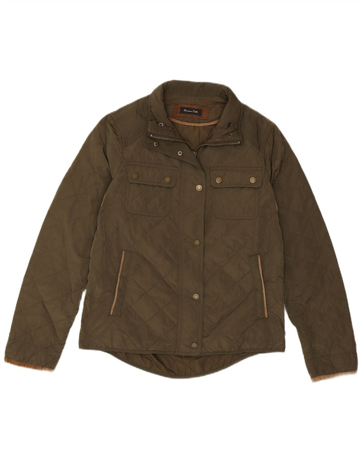 Jachetă matlasată Massimo Dutti pentru femei EU 38, nailon verde mediu