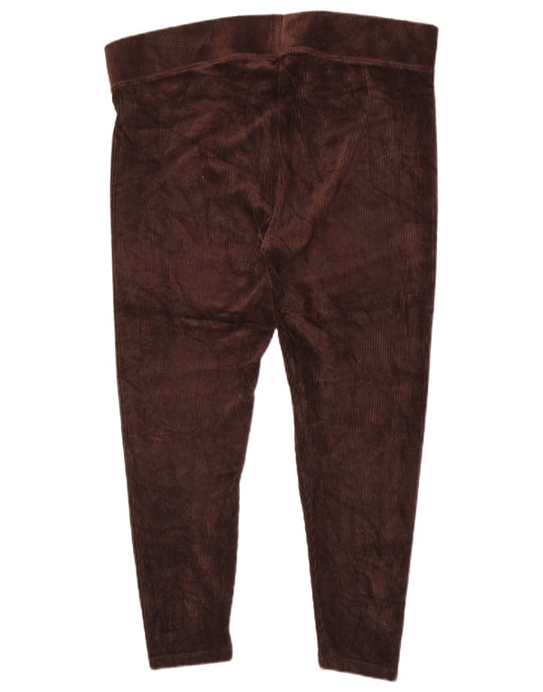 Leggings din velur crop pentru femei Marks & Spencer UK 18 XL bumbac maro