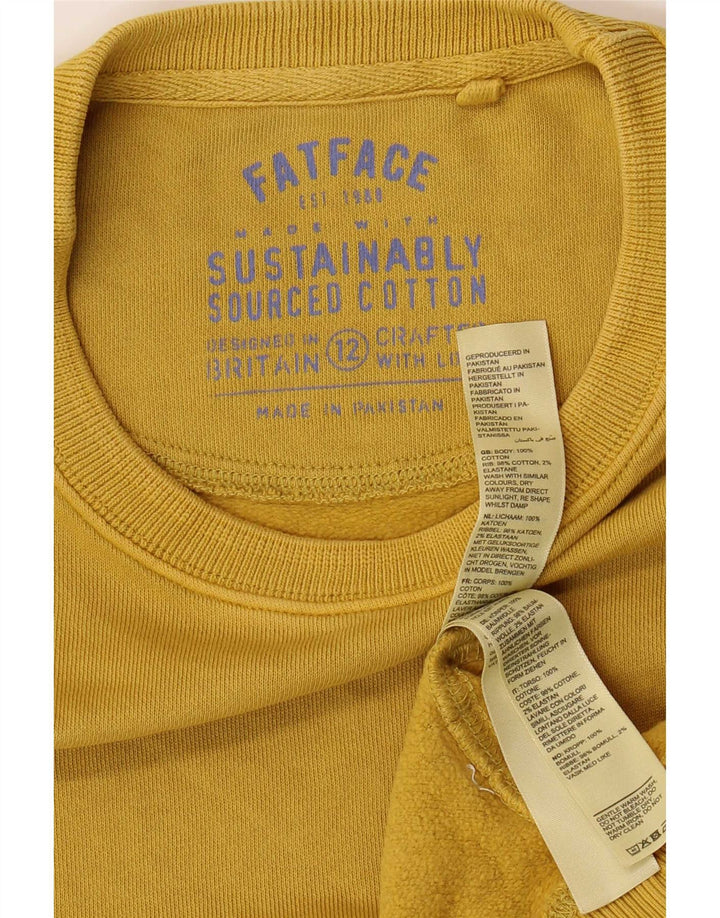 Pulover supradimensionat pentru femei Fat Face UK 12 Bumbac galben mediu