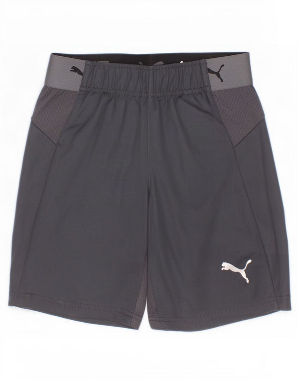 Pantaloni scurți sport grafic Puma pentru băieți 9-10 ani poliester gri