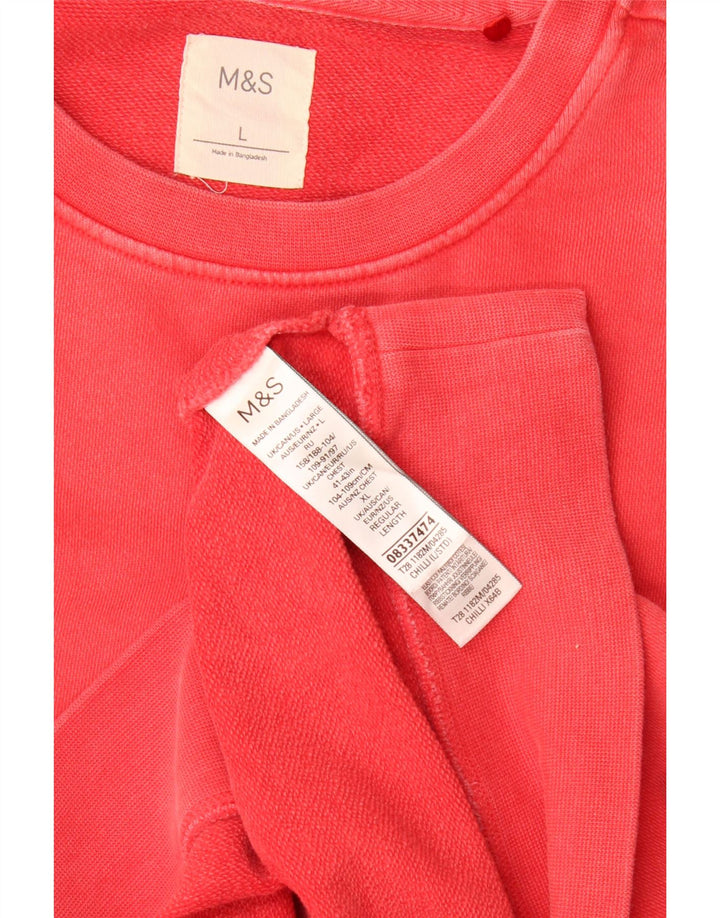 Pulover pentru bărbați Marks & Spencer, mare, roșu, bumbac