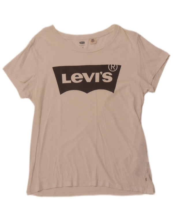 Tricou grafic pentru femei LEVI'S Top UK 12 Bumbac alb mediu