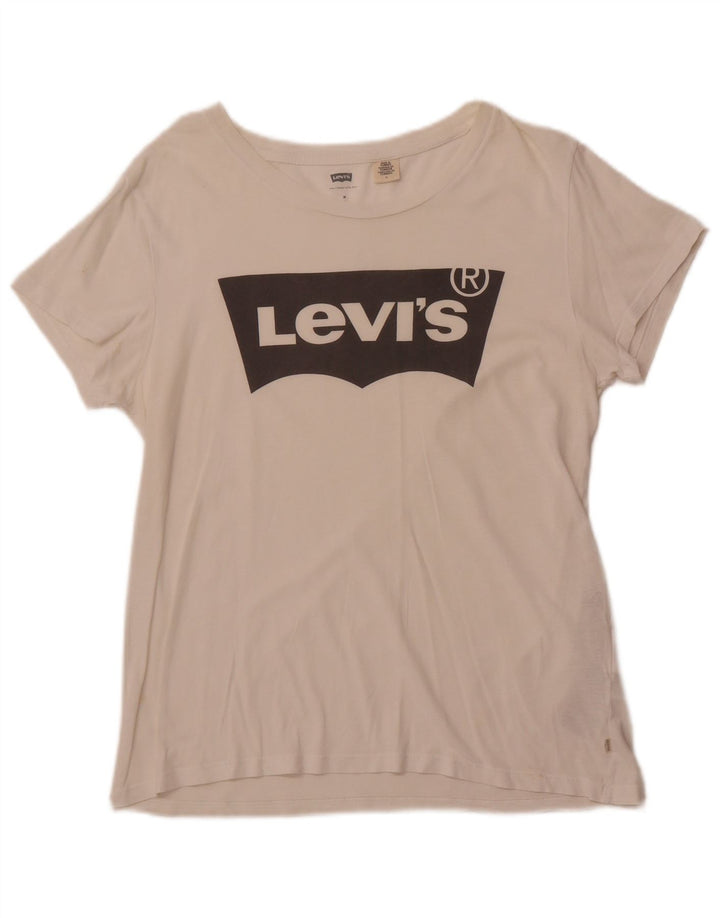 Tricou grafic pentru femei LEVI'S Top UK 12 Bumbac alb mediu