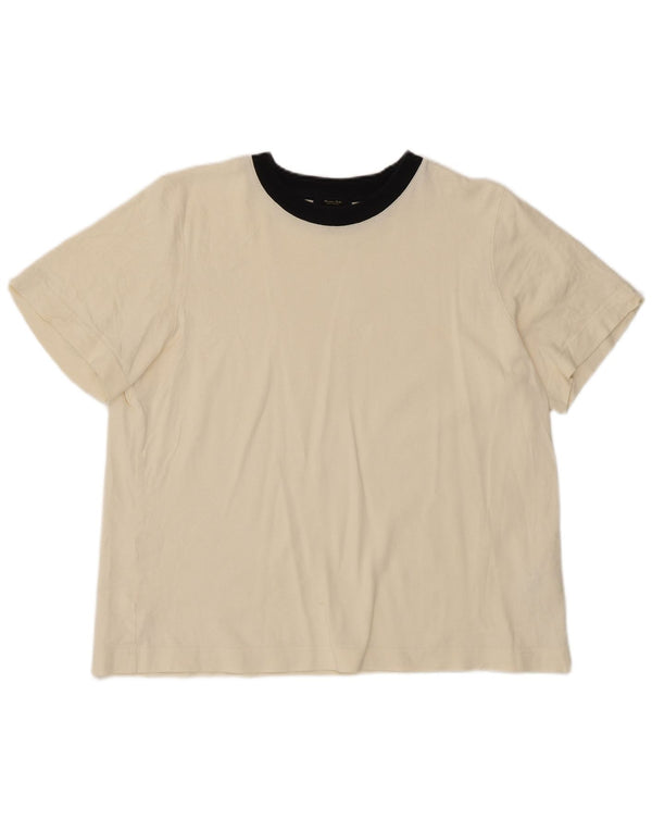 Top tricou Massimo Dutti pentru femei UK 18 XL bumbac alb