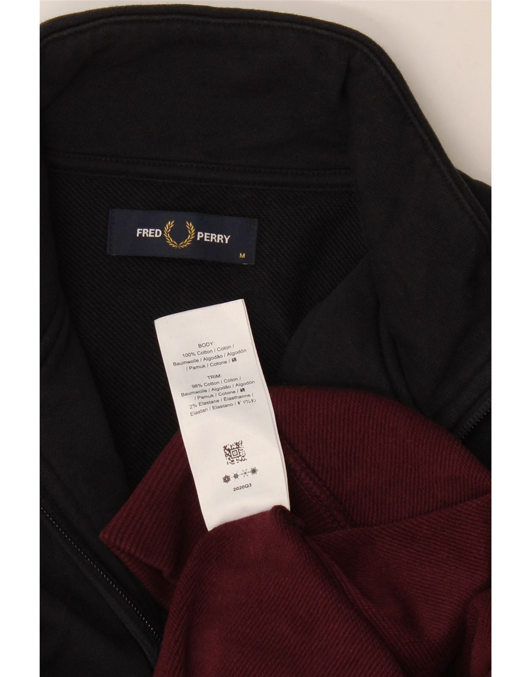Pulover pentru bărbați Fred Perry, cu fermoar, cu gât, mediu, multicolor, color block