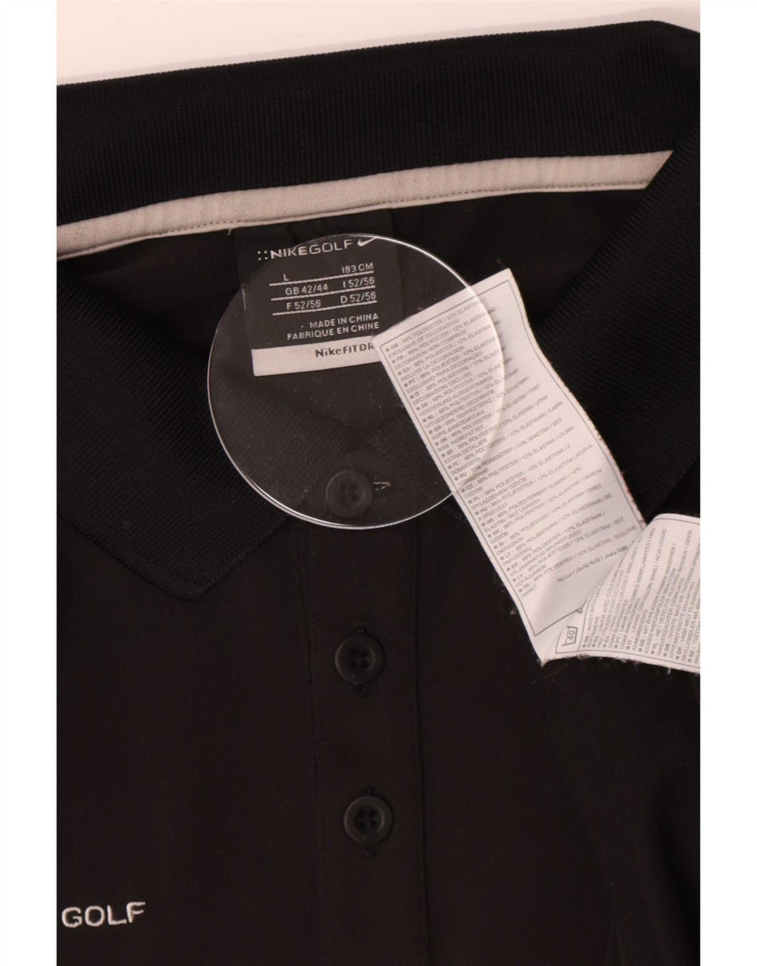 Tricou polo Nike pentru bărbați Marea Britanie 42/44, mare, negru, poliester