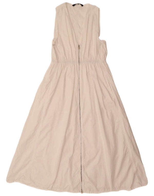Rochie Maxi fără mâneci pentru femei Zara UK 14, mare, alb, bumbac