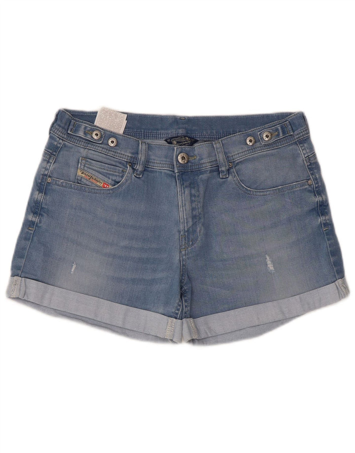 Pantaloni scurți din denim pentru femei Diesel W28, bumbac albastru mediu