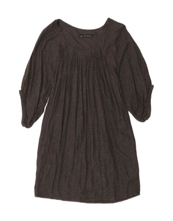 Rochie de cort supradimensionată pentru femei Zara cu mâneci 3/4 UK 10, mic, gri, viscoză