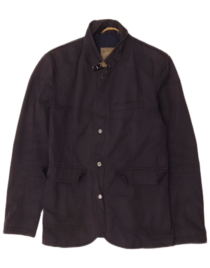 Jachetă Utilitară pentru bărbați Zara UK 38 Medium Bleumarin Bumbac