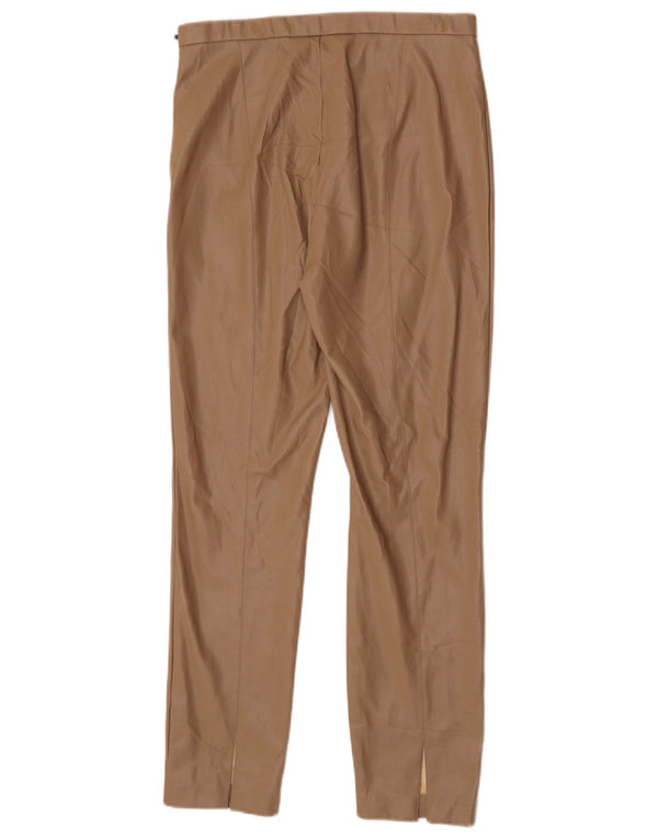 Pantaloni subțiri din piele artificială pentru femei Zara L30 L28 Bej Poliuretan