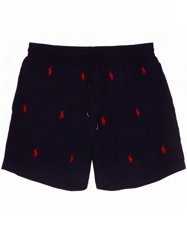 Pantaloni scurți de înot grafic Polo Ralph Lauren pentru bărbați, nailon mediu albastru bleumarin