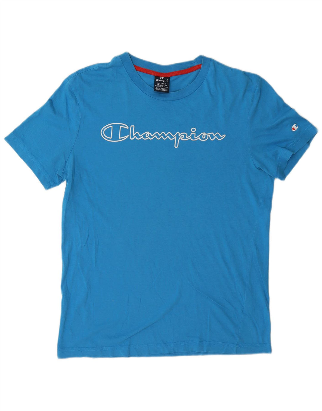 Tricou grafic pentru bărbați Champion Top din bumbac albastru mediu