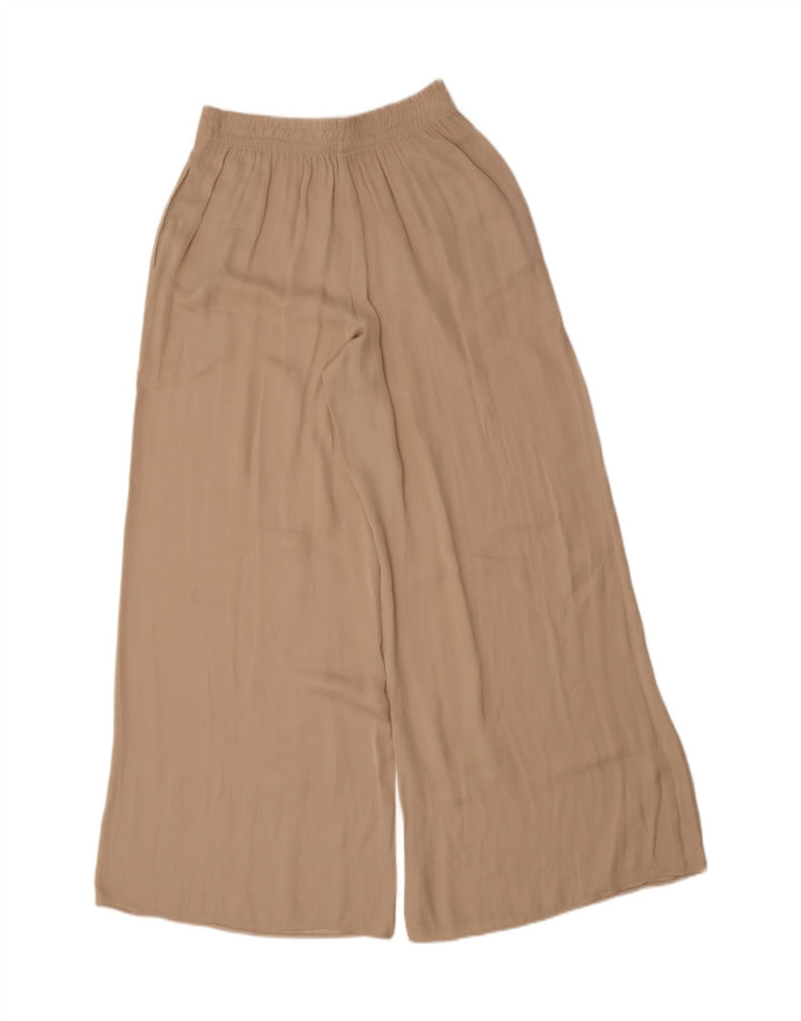 ZARA Womens Wide Leg Pegged Cropped Trousers Medium Beige Polyester Vintage Zara and Second-Hand Zara from Messina Hembry 
