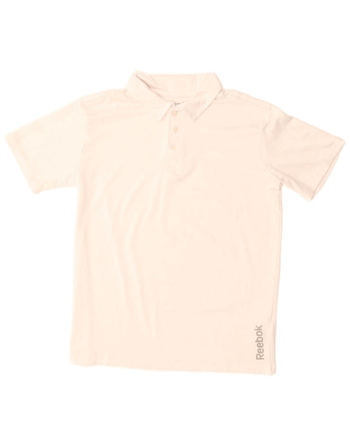 Tricou polo Reebok pentru băieți 14-15 ani, mare, alb, poliester
