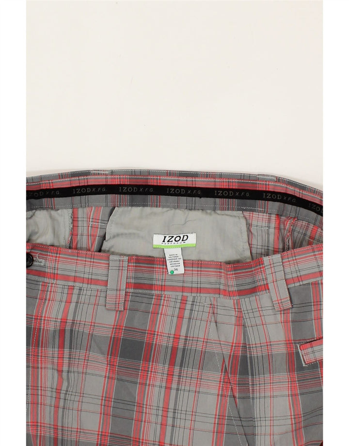 IZOD Mens Chino Shorts W36 Large Grey Check Polyester Vintage Izod and Second-Hand Izod from Messina Hembry 