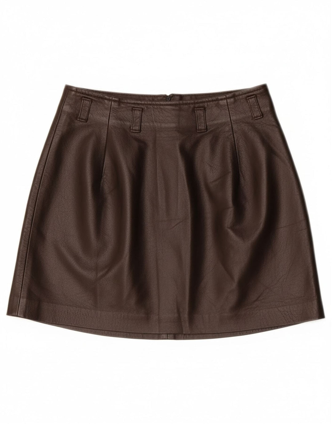 Fusta mini din piele vintage pentru femei IT 40 Small W26 piele maro