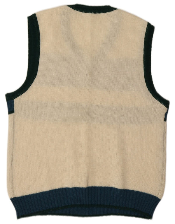 Vestă vintage pentru femei IT 48 XL, alb, bloc de culoare