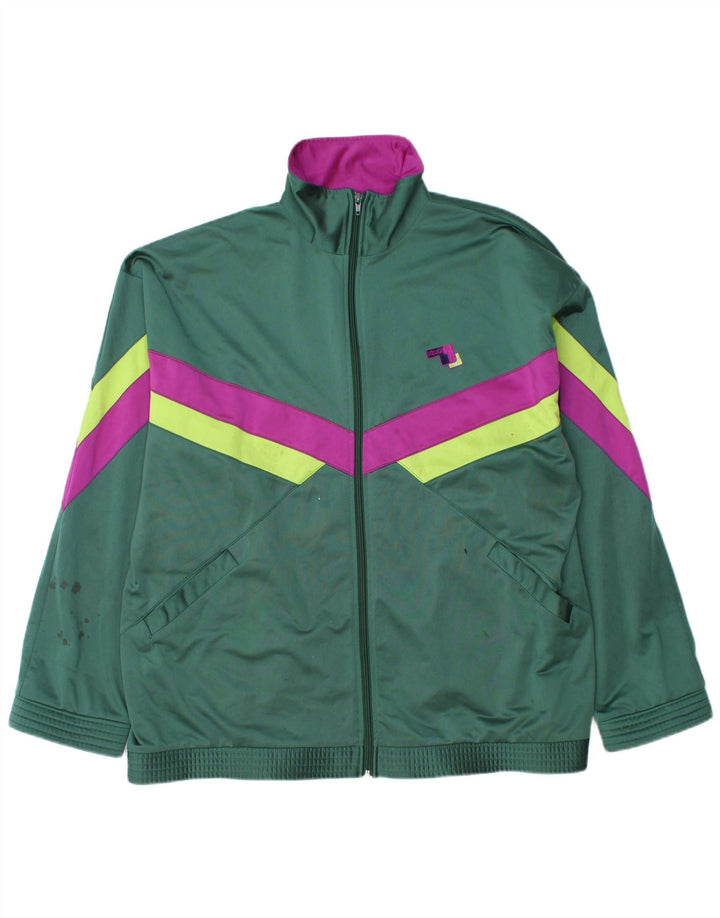 Jachetă de trening pentru bărbați Brugi XL, verde, color block