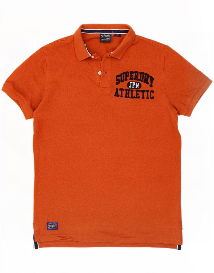 Tricou polo grafic pentru bărbați Superdry, bumbac mare portocaliu