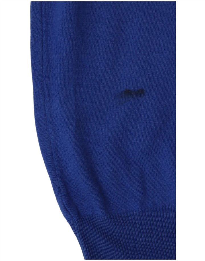 Pulover pentru bărbați Zara, cu gât crew, bumbac albastru mediu