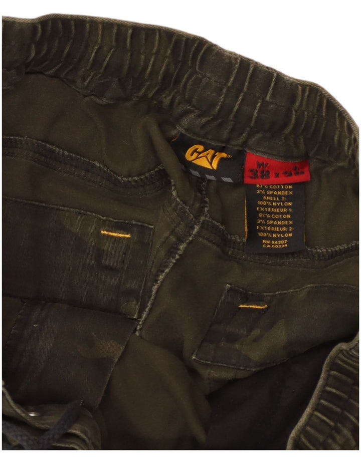 Pantaloni cargo conici pentru bărbați Caterpillar W38 L28 bumbac camuflaj kaki