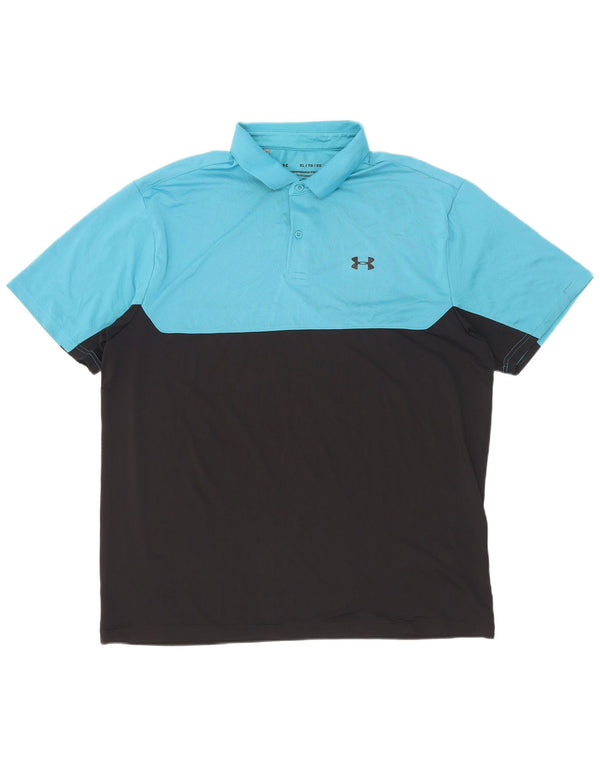 Tricou polo Under Armour pentru bărbați Heat Gear XL, albastru, poliester color bloc