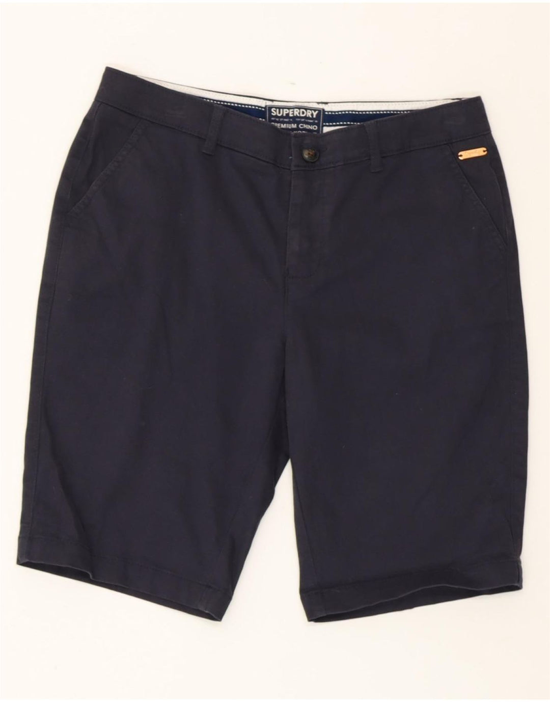 SUPERDRY Pantaloni chino pentru femei UK 10 Small W30 Bumbac bleumarin