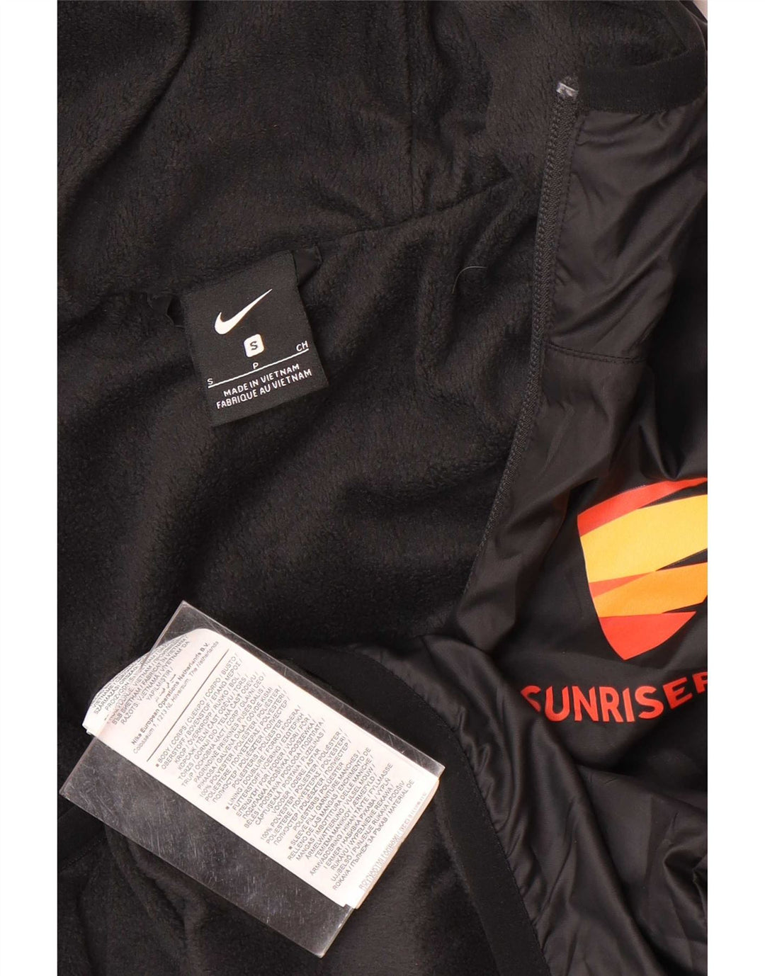 Jachetă de vânt cu glugă cu glugă Nike pentru bărbați UK 36 Poliester negru mic