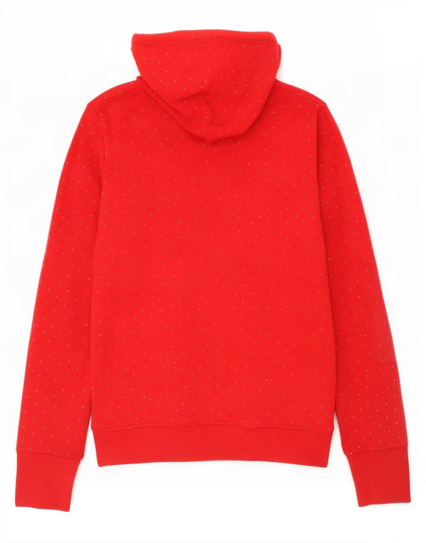 Pulover Superdry pentru damă, cu grafică, UK 12, bumbac cu pete roșii medii