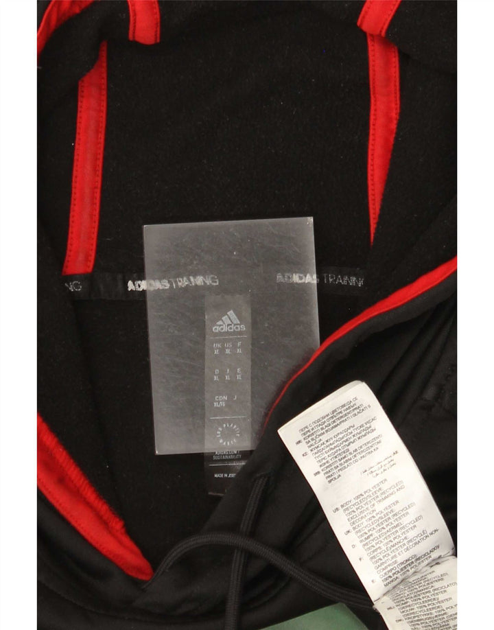 Pulover cu glugă grafic pentru bărbați Adidas XL, poliester negru