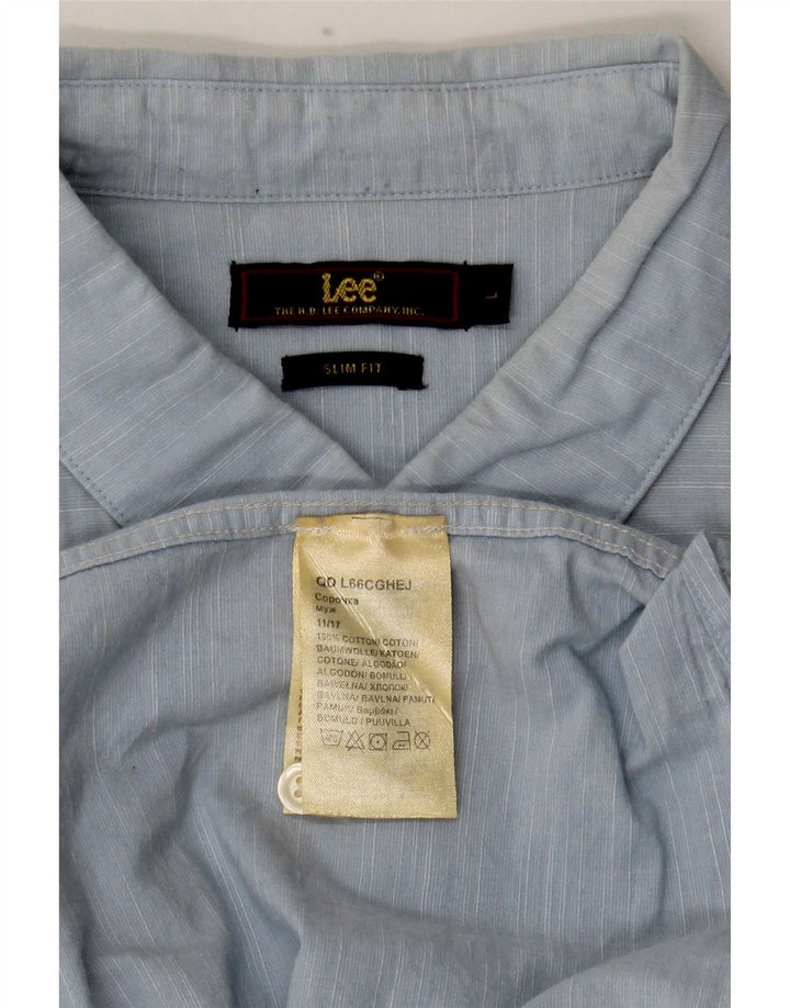 Cămașă Lee pentru bărbați, cu mânecă scurtă, slim fit, mare, albastru, bumbac