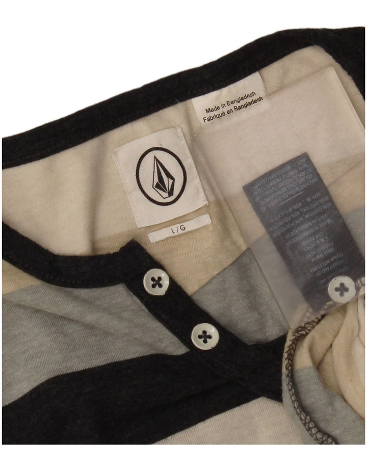 Tricou pentru bărbați Volcom Top mare din bumbac cu dungi multicolore