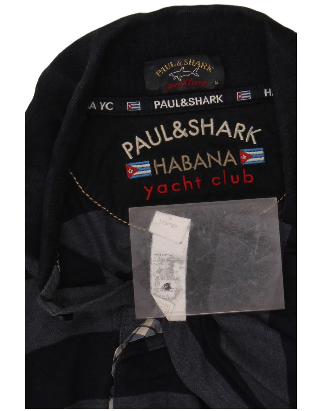 Cămașă polo pentru bărbați PAUL & SHARK, bumbac cu dungi albastru bleumarin mediu