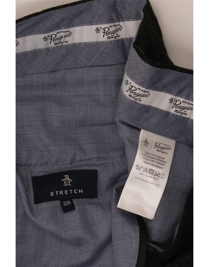 Pantaloni slim pentru bărbați Penguin L30 L32 Poliester cu carouri gri