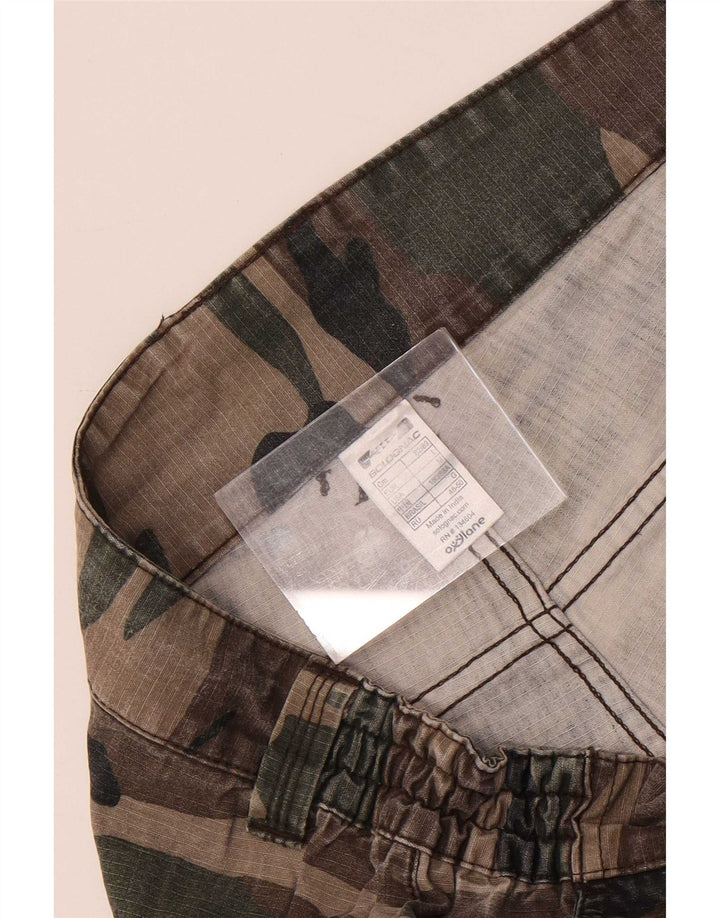 Pantaloni scurți cargo pentru bărbați Solognac, medii W34, bumbac camuflaj multicolor