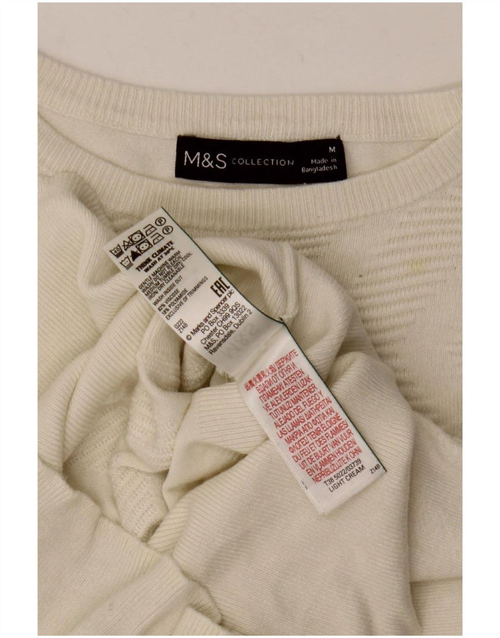 Pulover pentru femei Marks & Spencer cu gâtul cu barca UK 12 Medium Off White
