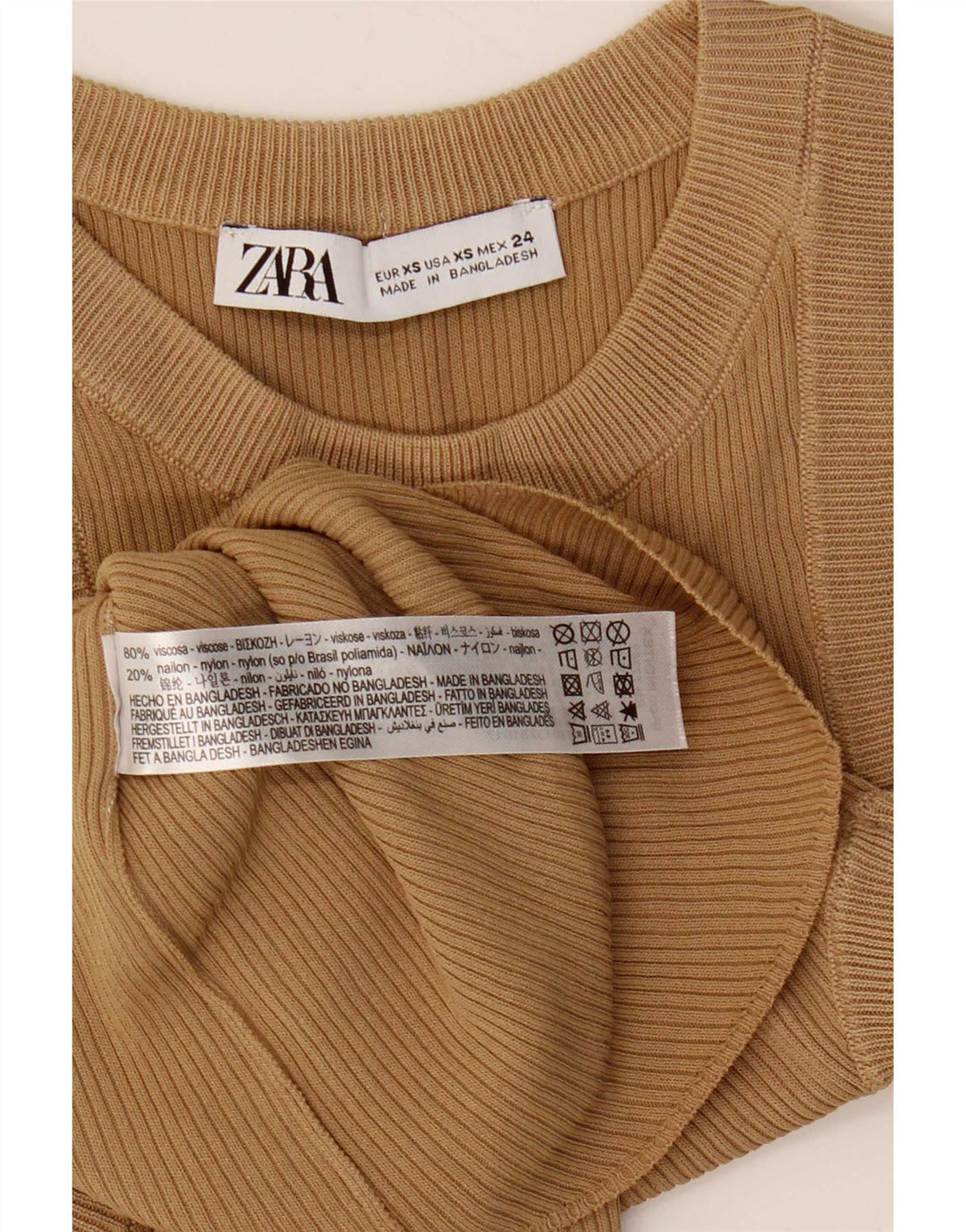 Vest Vest Top Femei Zara UK 4 XS Bej Viscoză