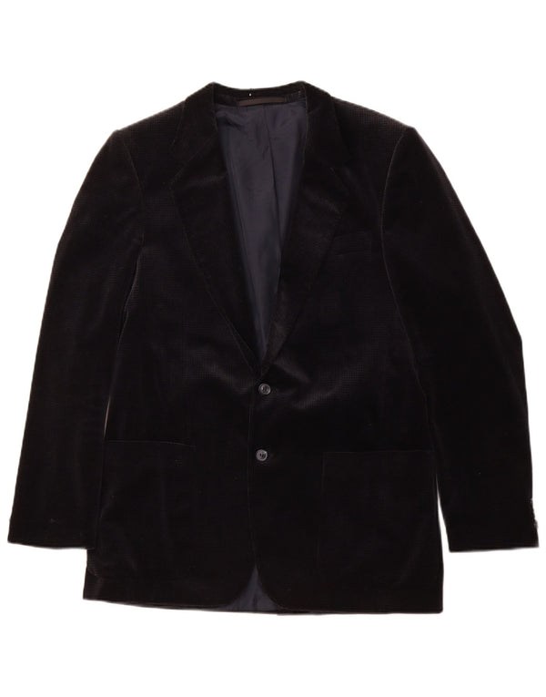 Jachetă vintage pentru bărbați din catifea UK 36, bumbac mic, albastru, picior de gață