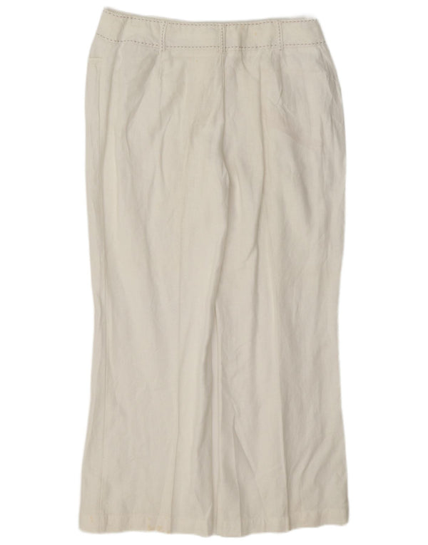 Marks & Spencer Pantaloni casual Per Una pentru femei UK 14 Large W34 L29 Alb