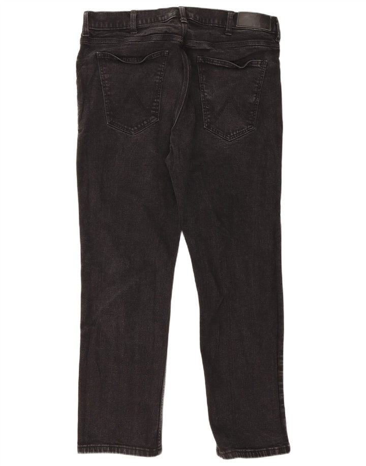 Blugi drepți Wrangler pentru bărbați W38 L30, bumbac negru